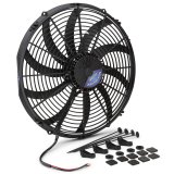 16 Inch 3,300 CFM Proform Brushless Electric Fan 67037 Fan, Electric, Single, Puller Only, cfm Maximum, Plastic, Black, 12 V, 10-15 V Range, 24.3 amps, in. Diameter, use 35 A Fuse, Each thumbnail 1