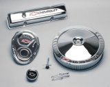 Proform GM Licensed Chevy Engine Dress Up Kits 141-900 Dress-Up Kit, Chrome, Tall Valve Covers/Air Cleaner/Timing Cover/Breather, Chevy, Small Block, Kit thumbnail 2