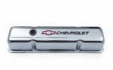 Proform Stamped Steel Chevrolet Valve Covers 141-905 Covers, Tall, Steel, Chrome, Logo, Chevy, Small Block, Pair thumbnail 1