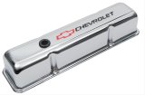Proform Stamped Steel Chevrolet Valve Covers 141-905 Covers, Tall, Steel, Chrome, Logo, Chevy, Small Block, Pair thumbnail 2