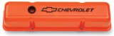 Proform Stamped Steel Chevrolet Valve Covers 141-784 Covers, Tall, Steel, Orange Painted, Logo, Chevy, Small Block, Pair thumbnail 2
