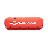 Proform GM Licensed Slant Edge Valve Covers 141-871 Covers, Edge, Tall, Perimeter Bolt, Cast Aluminum, Gloss Orange Powdercoated, Chevrolet Logo Top Style, Chevrolet, Big Block, Pair thumbnail 3