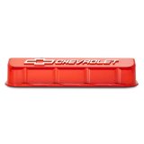 Proform GM Licensed Slant Edge Valve Covers 141-871 Covers, Edge, Tall, Perimeter Bolt, Cast Aluminum, Gloss Orange Powdercoated, Chevrolet Logo Top Style, Chevrolet, Big Block, Pair thumbnail 4