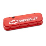 Proform GM Licensed Slant Edge Valve Covers 141-871 Covers, Edge, Tall, Perimeter Bolt, Cast Aluminum, Gloss Orange Powdercoated, Chevrolet Logo Top Style, Chevrolet, Big Block, Pair thumbnail 6