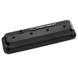 Proform GM Licensed Slant Edge Valve Covers 141-847 Cover, Cast Aluminum, Gloss Black, Edge, Raised Chevrolet Logo, Chevy, Small Block, Pair thumbnail 1