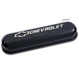 Proform Slant Edge Diecast Aluminum Valve Covers 141-268 Covers, Cast Aluminum, Gloss Black, Chevrolet Logo, Chevy, Small Block, LS, Pair thumbnail 1