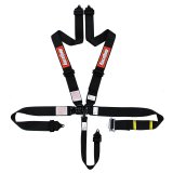 RaceQuip Small Buckle Latch & Link Pro Ratchet Auto Racing 5-Point Harness 813003RQP Harness, Complete, Ratchet, Link, Buckle, 5-Point, SFI 16.1, Polyester, Black, Each thumbnail 1