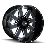 ION Alloy Series 141 Gloss Black Milled Wheels 18x9 Wheel, 141, Black, Gloss, Machined, Aluminum, 18 in. x 9 in., +18.00mm Offset, 5.71 in. Backspace, 8 x 6.5 in. Bolt Pattern, Each thumbnail 1