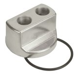 Derale Oil Filter Adapters 15703 Adapter, Aluminum, Polished, 3/4 in.-16 Thread, 1/2 in. NPT Ports, Each thumbnail 2