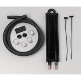 Derale Power Steering Cooler Kits 13200 Fluid Cooler, Steering, Tube and Fin, Aluminum, Copper, Black, 2 3/4 in. x 10 in. x 3/4 in., Each thumbnail 1