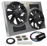 12 Inch 4,000 CFM Derale PWM Electric Fan Powerpacks 66837 Fan, Powerpack Assembly, in. Diameter, Puller, cfm, Black, Plastic, Shroud, Aluminum, Each thumbnail 1