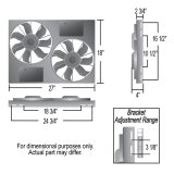 12 Inch 4,000 CFM Derale PWM Electric Fan Powerpacks 66837 Fan, Powerpack Assembly, in. Diameter, Puller, cfm, Black, Plastic, Shroud, Aluminum, Each thumbnail 2