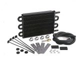 Derale 7000 Series Tube and Fin Transmission Coolers 13102 Fluid Cooler, Transmission, Fin, Aluminum, Copper, Black, .750 in. x 16.625 in. x 5.125 in., Kit thumbnail 1