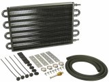 Derale 7000 Series Tube and Fin Transmission Coolers 13104 Fluid Cooler, Transmission, Fin, Aluminum, Copper, Black, 10 in. x 17 in. x 3/4 in., Each thumbnail 2
