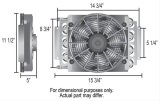 Derale Electra-Cool Remote Fluid Coolers 15800 Oil Cooler, 11.5 in. x 15.75 in. x 5 in. Cooler, 10 in. Fan, -8 AN Male, Each thumbnail 2