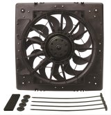 12 Inch 2,200 CFM Derale High-Output Single RAD Fan and Shroud Kit 16926 Electric Fan, Single, 12.00 in. Diameter, Puller, cfm, Black, Plastic, Each thumbnail 2