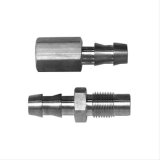 Derale Transmission Line Fittings 13024 Fittings, Aluminum, Natural, 3/8 in. Hose Barb, 1/2 in.-20 Inverted Flare, Pair thumbnail 2