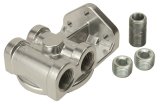Derale Oil Filter Adapters 25709 Adapter, Remote Mount, Aluminum, Polished, 1/2 in. NPT Side Inlet/Outlet, Each thumbnail 2