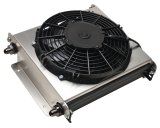 Derale Hyper-Cool Extreme Remote Fluid Coolers with Fan 15870 Cooler, Fan, Plate Type, Aluminum, 800 cfm, 14.875 x 13 x 5.625 in. Overall, -8 AN Inlet/Outlet, Kit thumbnail 1