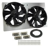 12 Inch 4,000 CFM Derale High-Output Dual RAD Fan and Shroud Kit 16825 Fan, Electric, Dual, Blades, cfm, Aluminum Shroud, 25.625 in. Width, 3.50 in. Thick, Each thumbnail 1