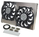 12 Inch 4,000 CFM Derale High-Output Dual RAD Fan and Shroud Kit 16825 Fan, Electric, Dual, Blades, cfm, Aluminum Shroud, 25.625 in. Width, 3.50 in. Thick, Each thumbnail 2