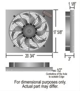 17 Inch 2,400 CFM Derale High-Output RAD Fan and Shroud Powerpacks 66821 Electric Fan, Powerpack Assembly, in. Diameter, Puller, cfm, Black, Plastic, Shroud, Aluminum, Each thumbnail 3