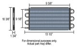 Derale Replacement Tube and Fin Engine Oil Coolers 15300 Fluid Cooler, Tube-Fin Type, Copper/Aluminum, 10.375 in. x 13.5 in. x 1.75 in., -8 AN Inlet, Outlet, Each thumbnail 3