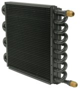 Derale Replacement Tube and Fin Engine Oil Coolers 15300 Fluid Cooler, Tube-Fin Type, Copper/Aluminum, 10.375 in. x 13.5 in. x 1.75 in., -8 AN Inlet, Outlet, Each thumbnail 4