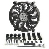 12 Inch 1,450 CFM Derale High-Output Single RAD Fan 16212 Electric Fan, Single, in. Diameter, Reversible, cfm, Black, Plastic, Each thumbnail 1