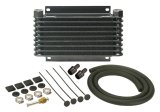 Derale 9000 Series Fin and Plate Transmission Coolers 13612 Fluid Cooler, Plate-Fin Type, Aluminum, 10.125 in. x 6.375 in. x 1.25 in., 1/2 NPT Inlet, Outlet, Kit thumbnail 2