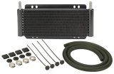 Derale Power Steering Cooler Kits 13215 Fluid Cooler, Steering, Plate and Fin, Aluminum, Black, 5 3/4 in. x 11 in. x 7/8 in., Each thumbnail 1