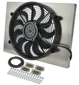 17 Inch 2,400 CFM Derale High-Output Single RAD Fan and Shroud Kit 16828 Electric Fan, Single, in. Diameter, w/Shroud, 24.000 in. Width, 17.000 in. Height, 3.00 in. Thick, Each thumbnail 2