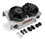 Derale Hyper-Cool Remote Fluid Coolers with Fan Kits 15845 Cooler, Remote, Plate, Aluminum, Black, -10 AN Male Inlet/Outlet, Dual Fan, 630 cfm, Kit thumbnail 3
