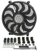 17 Inch 2,400 CFM Derale High-Output Single RAD Fan 16217 Electric Fan, Single, in. Diameter, 2 Stage, Pusher/Puller, cfm, Black, Plastic, Each thumbnail 5