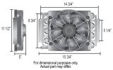 Derale Electra-Cool Remote Fluid Coolers 15500 Cooler, Engine, Tube and Fin, Aluminum, Black, 15.75 in. Width, 11.50 in. Height, Kit thumbnail 2