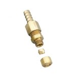 Derale Transmission Line Fittings 13032 Fittings, Brass, Natural, 3/8 in. Hose Barb, 3/8 in. Compression, Each thumbnail 2