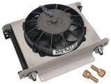 Derale Hyper-Cool Remote Fluid Cooler Assemblies 13760 Cooler, Fan, Plate Type, Aluminum, 10 in. x 13 in. x 5.625 in., -6 AN Inlet, Outlet, Each thumbnail 2