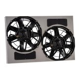 12 Inch 4,400 CFM Derale PWM Electric Fan Powerpacks 67926-185 Powerpack Brushless Dual 12-in RAD Fan/Alum Shroud Kit w/ Controller thumbnail 2