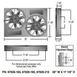 12 Inch 4,400 CFM Derale PWM Electric Fan Powerpacks 67926-185 Powerpack Brushless Dual 12-in RAD Fan/Alum Shroud Kit w/ Controller thumbnail 7