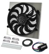 17 Inch 2,400 CFM Derale PWM Electric Fan Powerpacks 66818 Fan, Powerpack Assembly, in. Diameter, Puller, cfm, Black, Plastic, Shroud, Aluminum, Each thumbnail 1