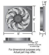 17 Inch 2,400 CFM Derale PWM Electric Fan Powerpacks 66818 Fan, Powerpack Assembly, in. Diameter, Puller, cfm, Black, Plastic, Shroud, Aluminum, Each thumbnail 3