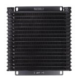 Derale 9000 Series Fin and Plate Transmission Coolers 33604 Fluid Cooler, Plate-Fin Type, Aluminum, 9.750 in. x 10.625 in. x 1.25 in., 1/2 NPT Inlet, Outlet, Each thumbnail 1