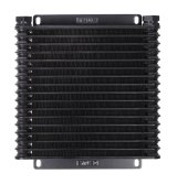 Derale 9000 Series Fin and Plate Transmission Coolers 33604 Fluid Cooler, Plate-Fin Type, Aluminum, 9.750 in. x 10.625 in. x 1.25 in., 1/2 NPT Inlet, Outlet, Each thumbnail 2