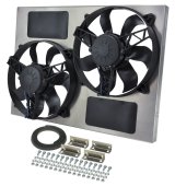 11 Inch 3,750 CFM Derale High-Output Dual RAD Fan and Shroud Kit 16833 Electric Fans, Dual, in. Diameter Fans, w/Shroud, Puller, 24.000 in. Width, 17.000 in. Height, 4.50 in. Thick, Each thumbnail 2