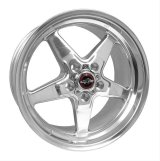 Race Star 92 Drag Polished Wheels 17x8 Wheel, Star, Aluminum, Polished, 17 in x 8.0 in. , 5 x 4.75 in. Bolt Circle, 5.050 in. Back Space, Each thumbnail 1