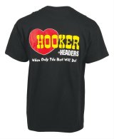Hooker Headers Classic T-Shirts 10235HKR T-Shirt, Short Sleeve, Cotton, Black, Logo, Men's X-Large, Each thumbnail 1