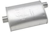 Hooker Competition Turbo Steel 2.25 Inch Muffler 21005HKR Muffler, Turbo, 2 1/4 in. Inlet/2 1/4 in. Outlet, Steel, Aluminized, Each thumbnail 2