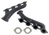 Hooker Blackheart Exhaust Manifolds BHS593 Manifolds, Blackheart, Cast Iron, Black Ceramic Coated, Chevrolet, GMC, Small Block LS, Pair thumbnail 1