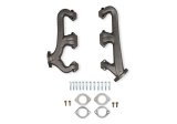 Hooker Exhaust Manifolds 8525HKR Manifolds, Rectangular Port, 2.5 in. Diameter Collector, Cast Iron Construction, Natural Finish, fits SBC with Straight Plugs, Pair thumbnail 1