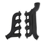 Hooker Blackheart LS Turbo Exhaust Manifolds 8510-3HKR Manifolds, Turbo, Ductile Iron, Black Ceramic, 3.0 in. Outlet/2.25 in. Crossover Connection, Chevrolet LS, Gen III/Gen IV, Pair thumbnail 2